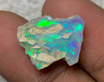 8 cts Natural Welo Opal Rough Ethiopian Fire Opal Raw Crystal Stones for Cutting Polishing Jewelry Supply and Colorful Handmade Creations