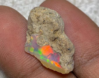 9 cts Natural Welo Opal Rough Ethiopian Fire Opal Raw Crystal Stones for Cutting Polishing Jewelry Supply and Colorful Handmade Creations