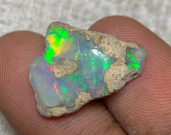 8 cts Natural Welo Opal Rough Ethiopian Fire Opal Raw Crystal Stones for Cutting Polishing Jewelry Supply and Colorful Handmade Creations