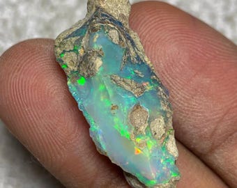 Opala Welo Etíope Bruta de 13 Quilates – Gema Natural, Pedra do Mês de Outubro