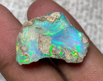 25 cts Natural Welo Opal Rough Ethiopian Fire Opal Raw Crystal Stones for Cutting Polishing Jewelry Supply and Colorful Handmade Creations