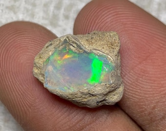 8 cts Natural Welo Opal Rough Ethiopian Fire Opal Raw Crystal Stones for Cutting Polishing Jewelry Supply and Colorful Handmade Creations