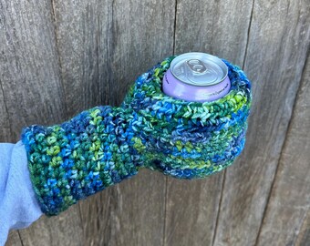 Guante Koozie de ganchillo - Calentador de manos - Manopla para beber - Compañero de cerveza, Pesca de lubina