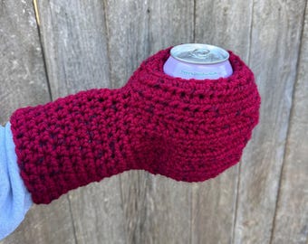 Crocheted Koozie Mitt - Calentador de manos - Sippin' Mitten - Beer Buddy