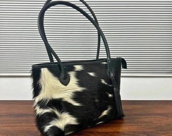 Genuine Cowhide Hair Leather Tote Bag for Women | Western Cowhide Purse | Handmade Hair-On Hide Handbag