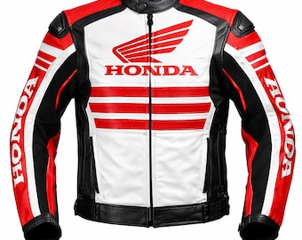 HONON Racing Motorrad-Lederjacke, Motorradfahrer mit Rüstung, Biker-Schutzausrüstung, Racing