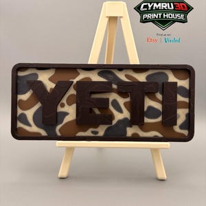 YETI 3D Wall Sign | Wetlands Camo Plaque | Outdoor Hunting Decor