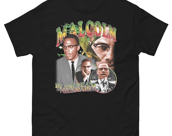Malcolm X Retro Style T-shirt Black History Revolutionary Pan African American Civil rights Streetwear Urban Gift Politics