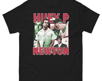 Huey P Newton T-shirt retrostijl Black Panther Black History Revolutionair Pan Afro-Amerikaanse burgerrechten Streetwear Stedelijk cadeau Politiek