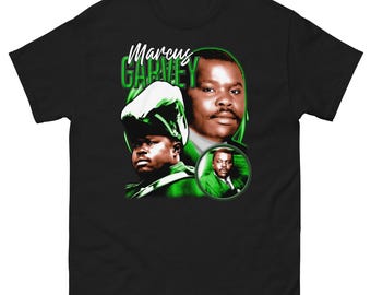 Marcus Garvey Retro Style T-shirt Leader Black History Revolutionary Pan African American Civil rights Streetwear Urban Gift Politics
