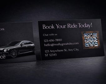 Luxury Transportation Business Card Template | Chauffeur Service Business Card | Canva Editable Business Card | Printable Card