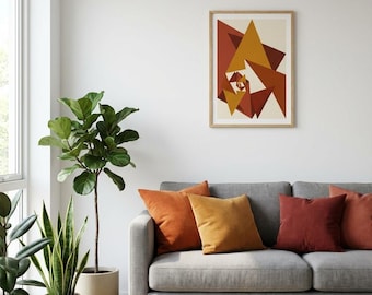 Abstract Geometric Spiral Wall Art Printable Warm Earth Tones Instant Download Bonus Second Design Included Free