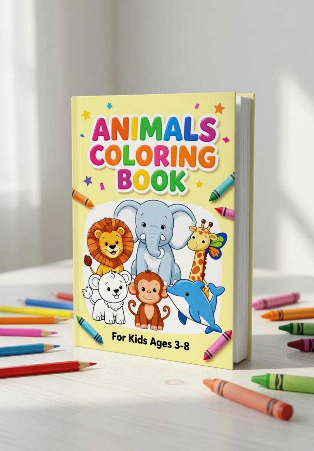 40 Page Cute Animals Coloring Book for Kids | Printable PDF | Instant ...
