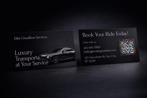 Luxury Transportation Business Card Template | Chauffeur Service Business Card | Canva Editable Business Card | Printable Card