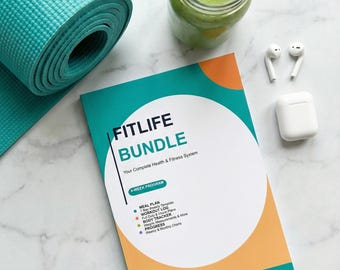 FitLife Bundle | Fitness Planner Printable | Meal Plan + Workout Log + Body Tracker | 4-Week Health Planner PDF ( + A Gift )