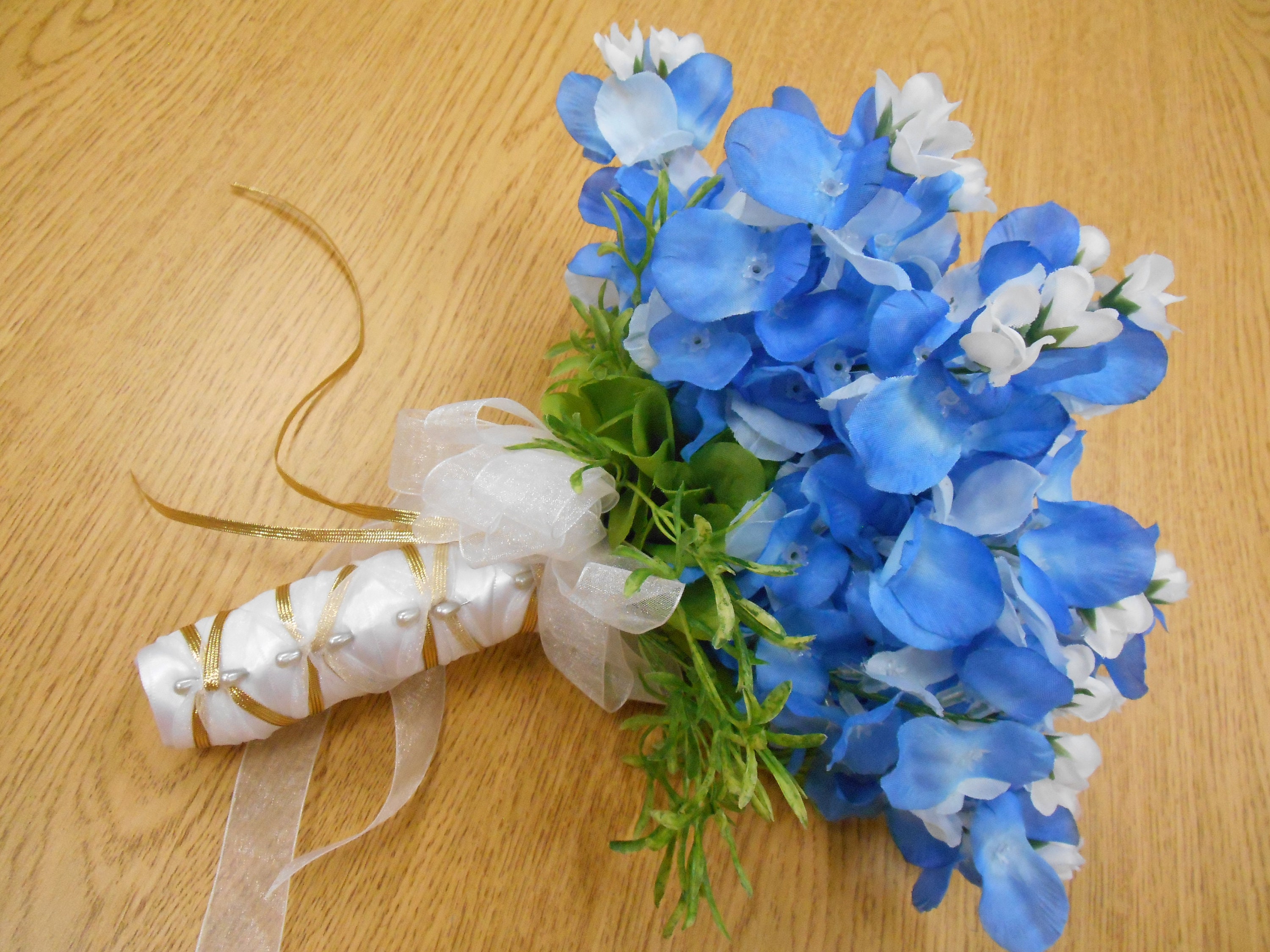 Texas Blue Silk Bridesmaid Bouquet Bridal Silk Flowers. Etsy