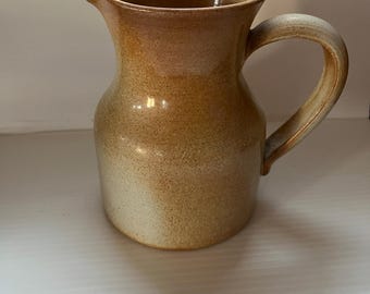 Vintage French Studio Pottery Pitcher - 34-Ounce Rustic Farmhouse Decor