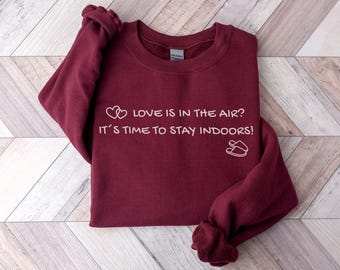 Anti Valentine Sweatshirt, Gift For Introverted, Funny Autism Sweatshirt, Sarcastic Valentines Day Present, Funny Social Anxiety Gift, 008