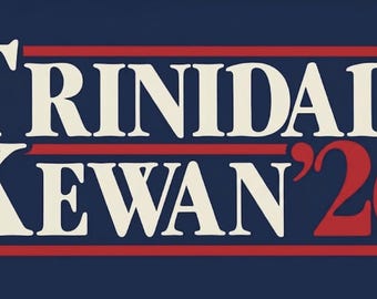 Etiqueta engomada de la campaña Heisman de Trinidad Kewan '26 - 2"x3"