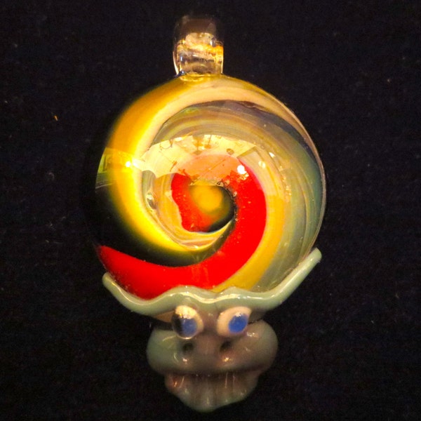 Grateful Dead Steal Your Face Vortex Glass Pendant - Focal Bead - Cabachon - Jewel - Necklace - Glass Bead - Boro - Bead - Lampwork