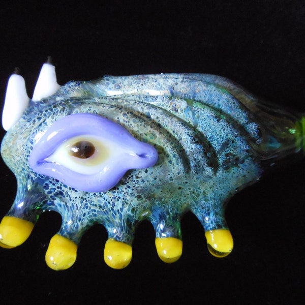 FREE 20.00 DOLLAR SPPON : Glass Pipe - Blown Glass Pipe - Spoon - Eyeball Pipe - Tobacco Pipe - Monster Pipe