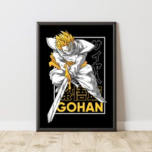 Gohan Poster | DBZ Poster | Manga Poster | Anime Poster | Japanese Manga Wall Art | Japanese Room Decor | Anime Gift
