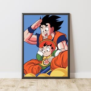 Goku Father Poster | DBZ Poster | Manga Poster | Anime Poster | Japanese Manga Wall Art | Japanese Room Decor | Anime Gift