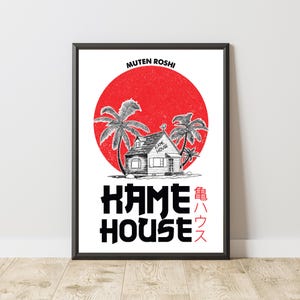 Kame House Poster | DBZ Poster | Manga Poster | Anime Poster | Japanese Manga Wall Art | Japanese Room Decor | Anime Gift