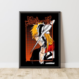 Ichigo Poster | Bleach Poster | Manga Poster | Anime Poster | Japanese Manga Wall Art | Japanese Room Decor | Anime Gift