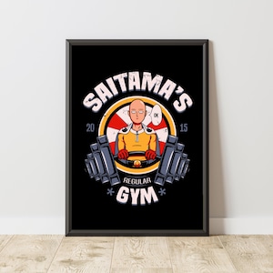 Saitama Gym Poster | One Punch Man Poster | Manga Poster | Anime Poster | Japanese Manga Wall Art | Japanese Room Decor | Anime Gift