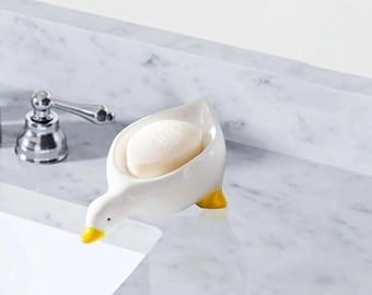 Self Draining Soap Dish, Ceramic Home Decor, Cute Duck, Kitchen Organization, Bathroom Decor, Bathroom Organization, Cute Decor