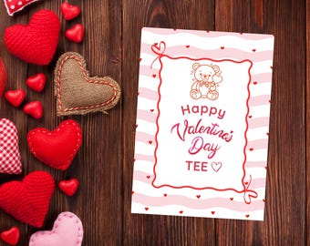 Editable Valentine's Day Card for Her, Valentine’s Day Greeting Card, Minimal Modern Valentine Gift Card (Digital Download)