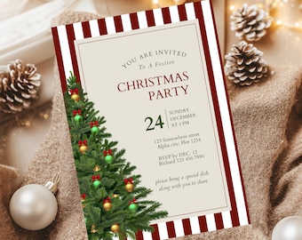 Editable Christmas Party Invitation Template (Digital Download)