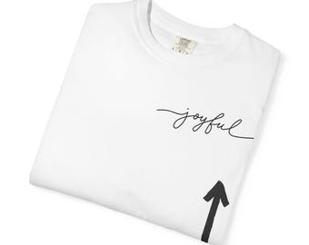 joyful script with arrow T-shirt | minimalist typography tee