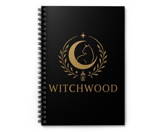 Witchwood Cat Moon Logo Spiral Notebook | Ruled Journal