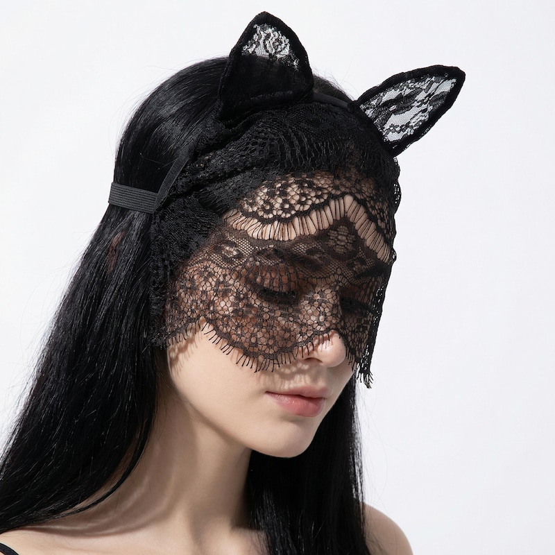 Lace Cat Ear Mask - Etsy