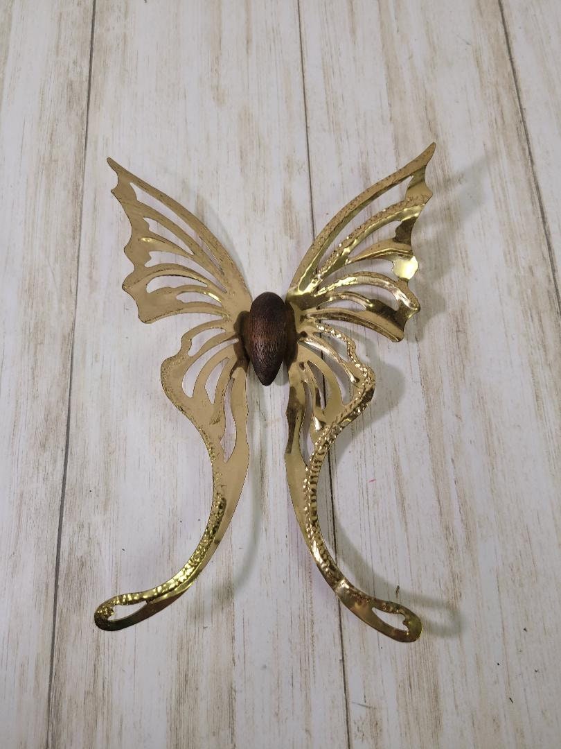 Single gold tone butterfly wall art wall hanging vintage decor Etsy