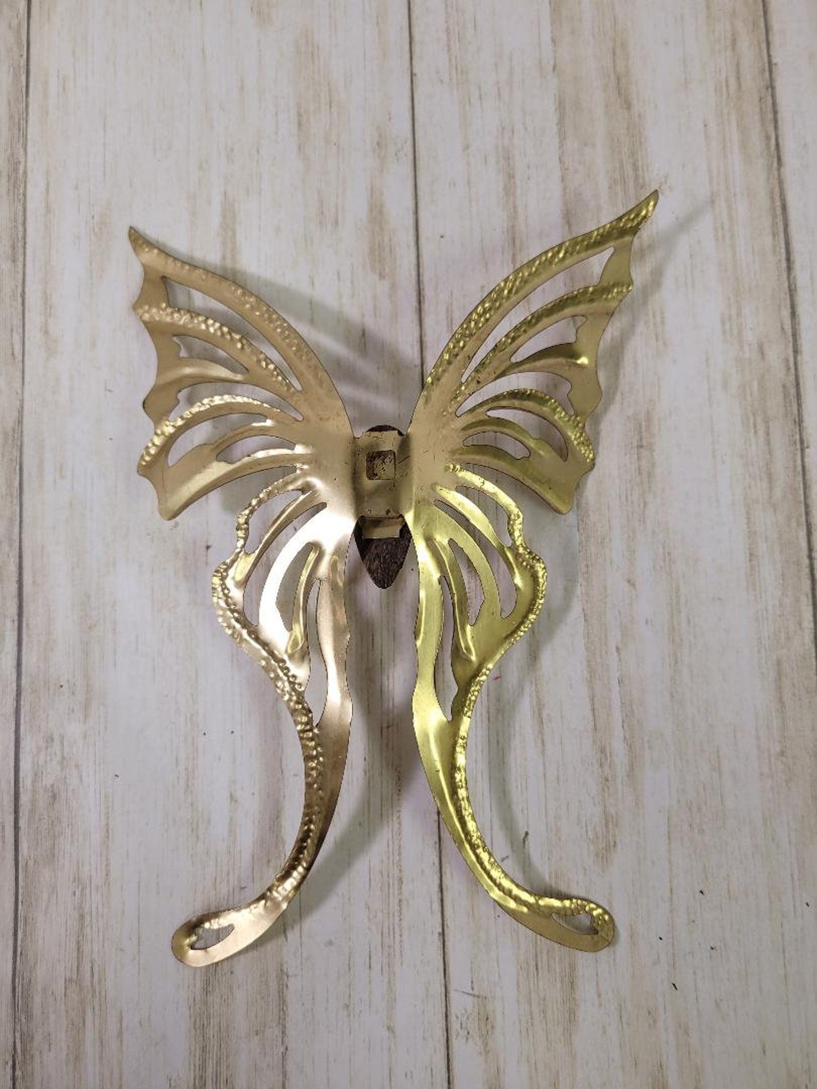 Single gold tone butterfly wall art wall hanging vintage decor Etsy