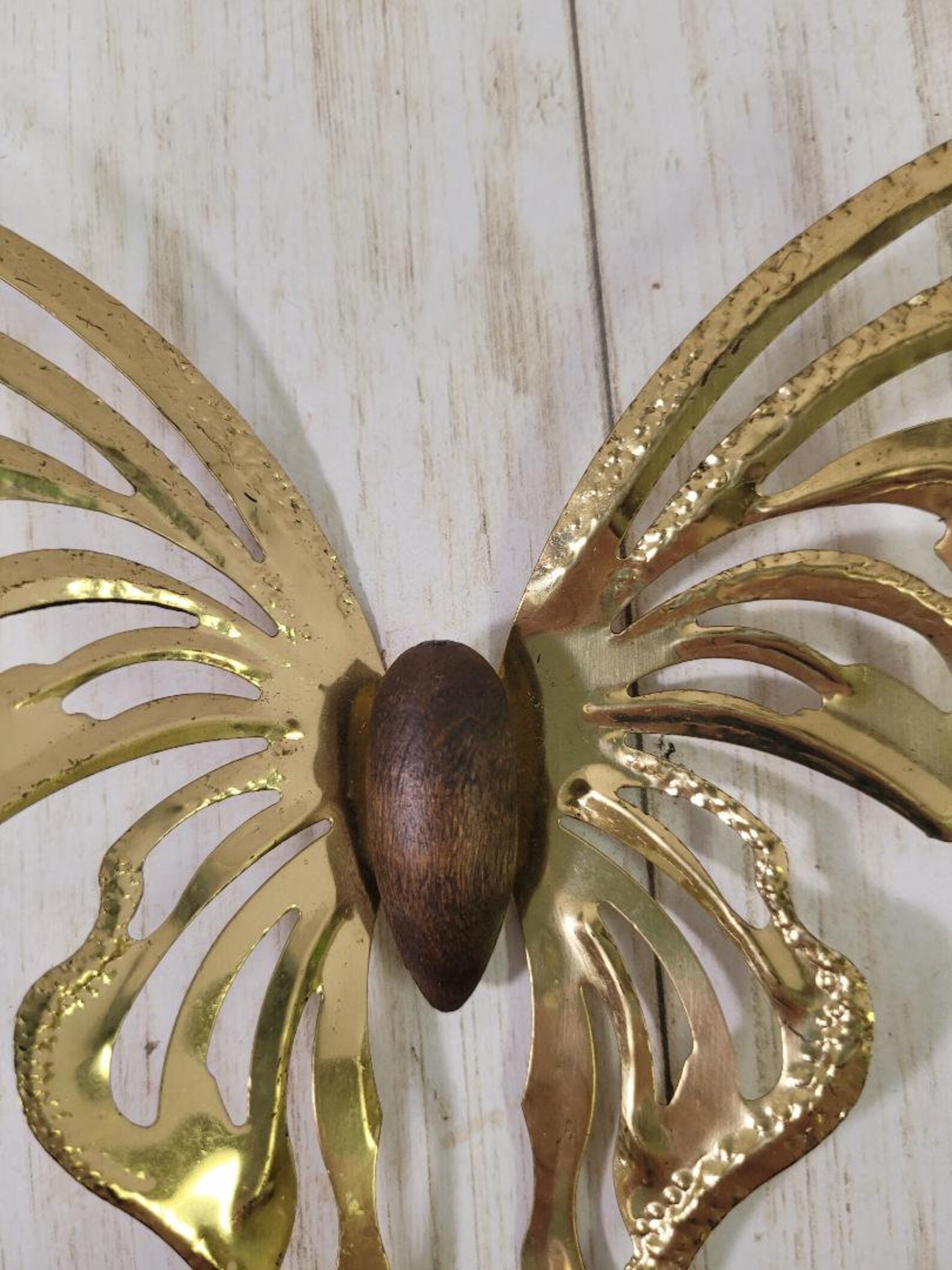 Single gold tone butterfly wall art wall hanging vintage decor Etsy