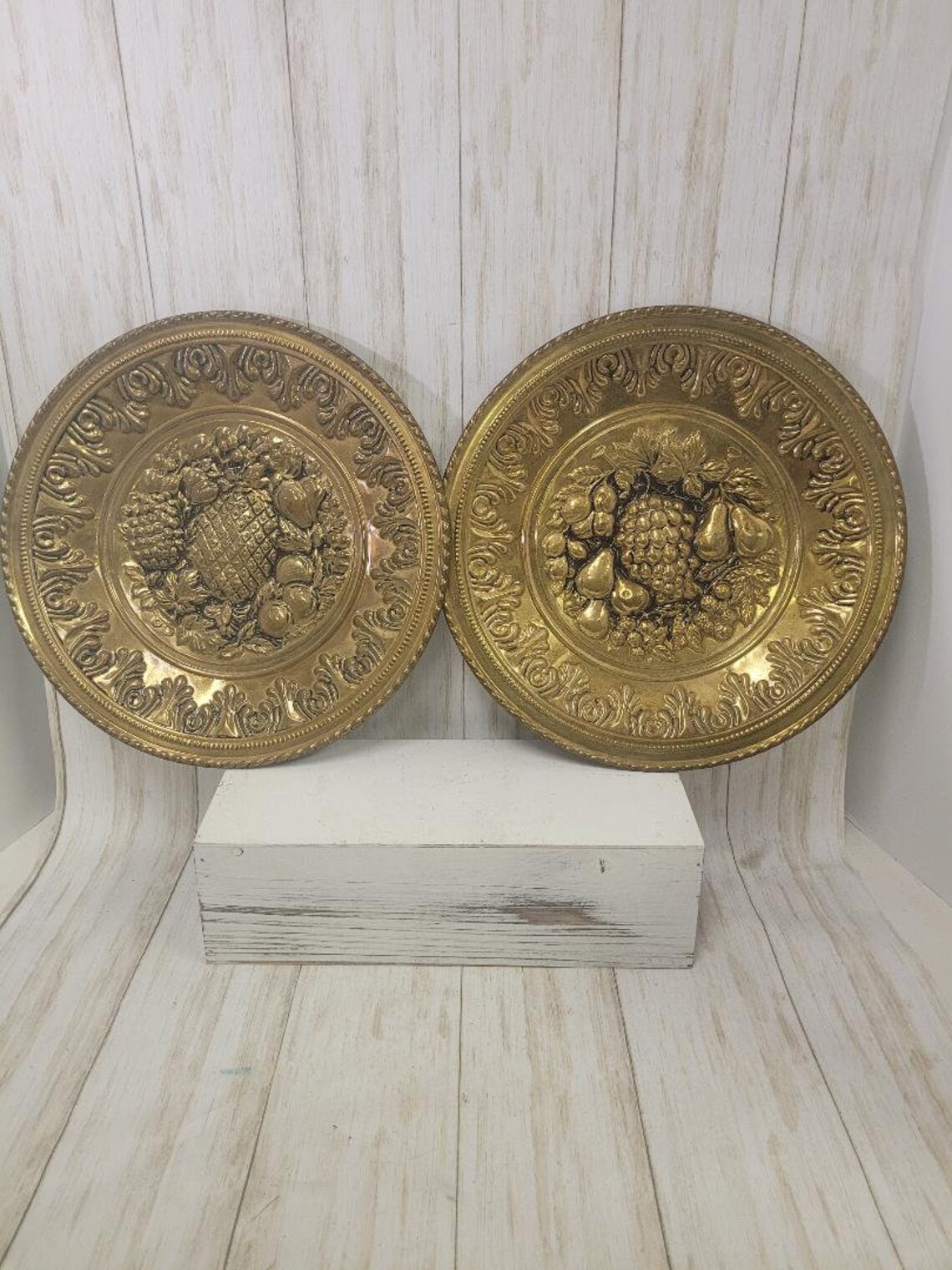 Decorative brass brass plates mid century 1960s vintage Etsy