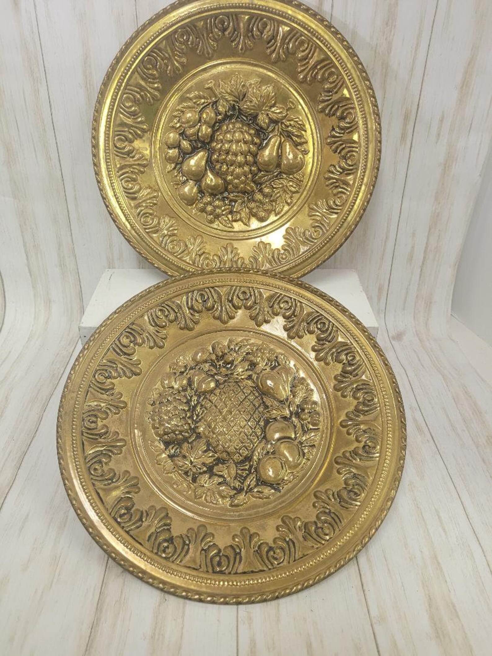 Decorative brass brass plates mid century 1960s vintage Etsy