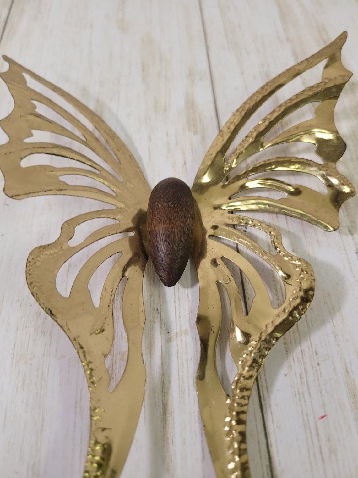 Single gold tone butterfly wall art wall hanging vintage decor Etsy