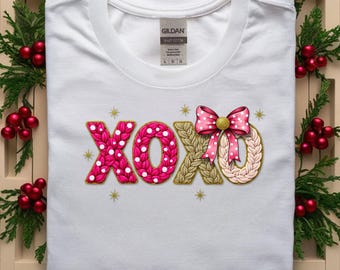 Nepgaren Xoxo Valentine png, gehaakte coquette strik sublimatieontwerp, gebreide textuur digitale download