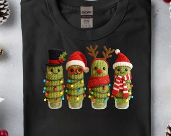 Christmas Crochet Pickle PNG, Holiday Sublimation Design (Digital Download)