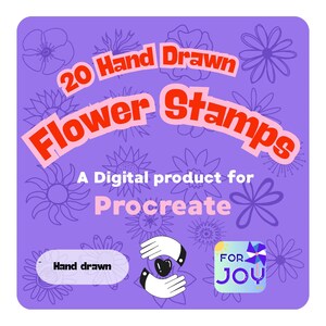 Doodle Flowers Procreate Stempel | 20 handgezeichnete, einzigartige Pinsel (Digitaler Download)