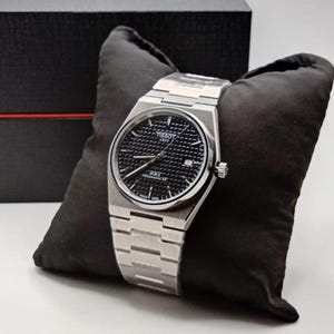 Tissot PRX Powermatic 80 Automatic Black texture Dial watch with Silver Bracelet T137.407.11.051.00