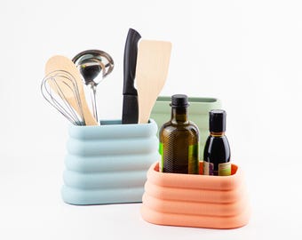 Kitchen organizer "Blob" | Cooking utensil holder | Knife block | Non-slip feet | Dopamine decor | Designer kitchen storage | Kitchen helper