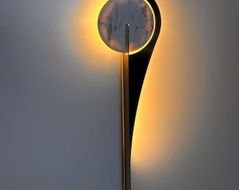 Drosia Marble Wall Sconce, Modern Brass Sculptural Interior Wall Light, Designer Lighting