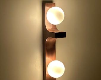 Macrom Brass Wall Sconce, Modern Designer Interior Wall Light with Double Glass Globes