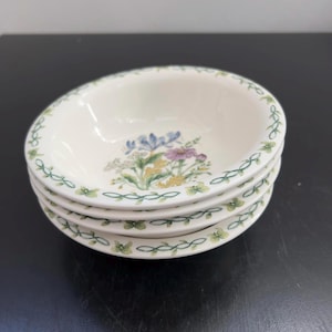 Vintage Thomson Pottery Floral Garden China Bowl Set of 4